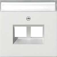 Gira F100 Cpl 2x Mod-jack 30° tekstveld zuiver wit 2640112 afbeelding 2