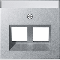 Gira System 55 Cpl 2x Mod-jack 30° tekstveld aluminium 264026 afbeelding 2