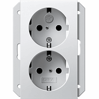 Gira System 55 Wandcontactdoos +RA 2-v kinderveilig 1,5 inb.doos zuiv.wit 273503 afbeelding 2
