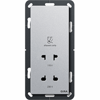 Gira System 55 Inb.scheercontactdoos 115-230V aluminium 282026 afbeelding 2
