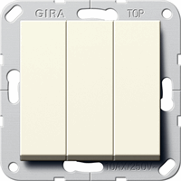 Gira System 55 Inb.schakelaar 3x1-pol. Brit.Stand.crème 283001 afbeelding 2
