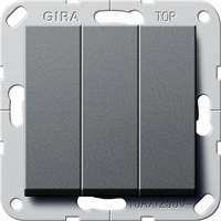Gira System 55 Inb.schakelaar 3x1-pol. Brit.Stand.antraciet 283028 afbeelding 2