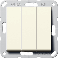 Gira System 55 Inb.schakelaar 3x wissel Brit.Stand.crème 283201 afbeelding 2