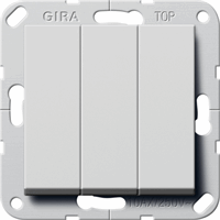 Gira System 55 Inb.schakelaar 3x wissel Brit.Stand.grijs mat 2832015 afbeelding 2