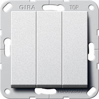 Gira System 55 Inb.schakelaar 3x wissel Brit.Stand.aluminium 283226 afbeelding 2