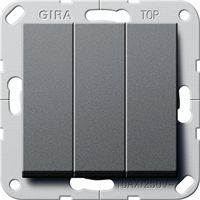 Gira System 55 Inb.schakelaar 3x wissel Brit.Stand.antraciet 283228 afbeelding 2
