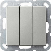 Gira System 55 Inb.schakelaar 3x wissel Brit.Stand.edelstaal 2832600 afbeelding 2