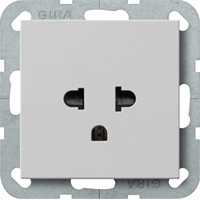 Gira System 55 Wandcontactdoos 1-v EURO-US 16Amp grijs mat 2840015 afbeelding 2
