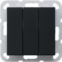 Gira System 55 Inb.impulsdrukker 3-v 1-pol. zwart mat 2844005 afbeelding 2