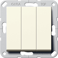 Gira System 55 Inb.impulsdrukker 3-v 1-pol. crème 284401 afbeelding 2