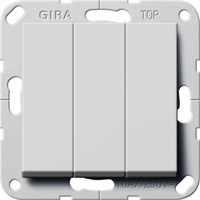 Gira System 55 Inb.impulsdrukker 3-v 1-pol. grijs mat 2844015 afbeelding 2