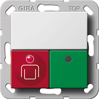 Gira System 55 Inb.oproep- + aanwezigheidsknop zuiver wit 290203 afbeelding 2
