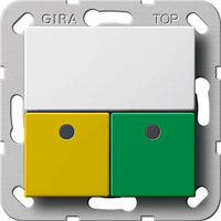 Gira System 55 Inb.oproep- + aanw.knop gl/grn dienstruimte zuiver wit 291503 afbeelding 2