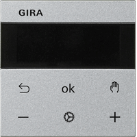 Gira System 55 Opzetstuk temperatuurregelaar S3000 aluminium 539326 afbeelding 2