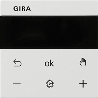 Gira System 55 Opzetstuk temperatuurregelaar S3000 zuiver wit mat 539327 afbeelding 2