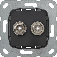 BNC aansluiting 2 voudig mat zwart GIRA 563010 afbeelding 2