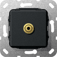 Gira Inb. Mini Jack verl.kabel basiselement zwart mat 564910 afbeelding 2