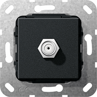 1 Sat F aansluiting mat zwart GIRA 565010 afbeelding 2