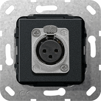 Gira Inb. XLR-bus D-serie basiselement zwart mat 566710 afbeelding 2