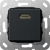 Gira Inb. HDMI kopp. 1-v basiselement zwart mat 566910 afbeelding 2