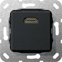 Gira Inb. HDMI 1-v verloopkabel basiselement zwart mat 567010 afbeelding 2