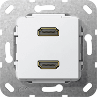 Gira Inb. HDMI kopp. 2-v basiselement zuiver wit 567103 afbeelding 2