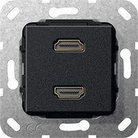 Gira Inb. HDMI 2-v verloopkabel basiselement zwart mat 567210 afbeelding 2