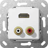 Gira Inb. C-Audio+HDMI kopp. basiselement zuiver wit 567303 afbeelding 2
