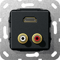 Gira Inb. C-Audio+HDMI kopp. basiselement zwart mat 567310 afbeelding 2