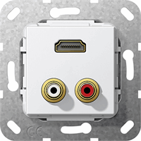 Gira Inb. C-Audio+HDMI verl.kab. basiselement zuiverwit 567403 afbeelding 2