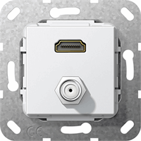 Gira Inb. C-SAT-F-bus+HDMI kopp. basiselement zuiverwit 567503 afbeelding 2