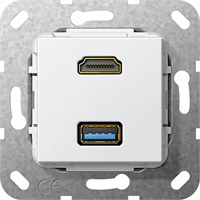 Gira Inb. USB-A 3.0 + HDMI zuiver wit 567803 afbeelding 2