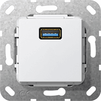 Gira Inb. USB-A 3.0 1-v zuiver wit 568203 afbeelding 2