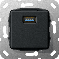 Gira Inb. USB-A 3.0 verloopkabel 1-v zwart mat 568310 afbeelding 2