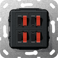 Gira Inb.luidsprekeraansluiting 4-v basiselement zwartmat 569410 afbeelding 2