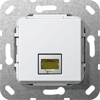 Gira Inb. Mod.Jack RJ45 cat6a 1-v kopp. basiselement zuiver wit 569503 afbeelding 2