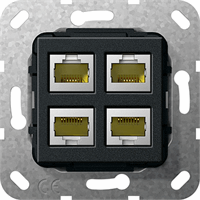Computeraansluiting 4-voudig RJ45 CAT 6A mat zwart GIRA 569810 afbeelding 2