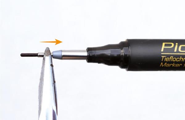 Markeerstift 150/41 tbv diepe gaten blauw