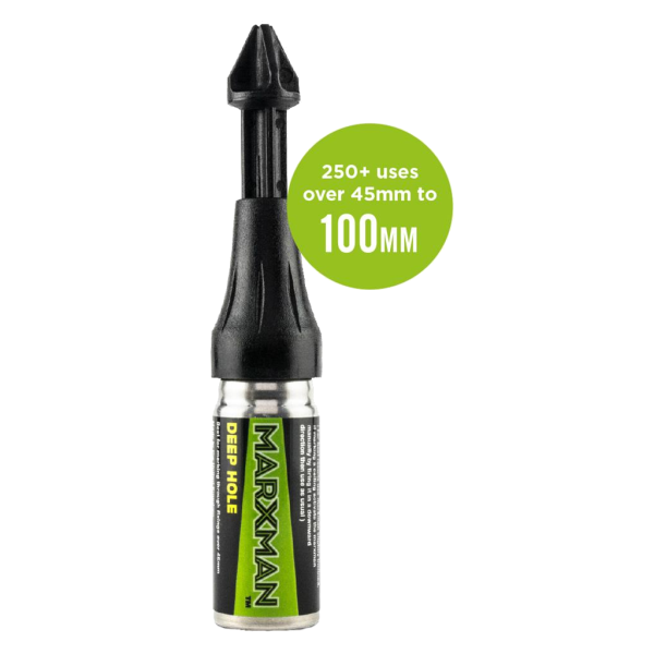 Krijtmarker spray tbv gaten tot 100mm zwart