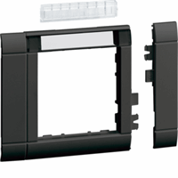 Afdekraam 1-v 55mm tekstkader RAL9011 zwart afbeelding 2