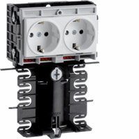Tehalit frame voor outlet 115mm met dubbele wandcontactdoos met randaarde wit RAL9010