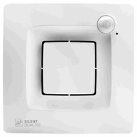 Muurinb.ventilator ø125mm 170m³+PIR/hygrost wit afbeelding 2