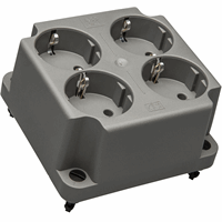 ABB HAF Kabeldoosdeksel tbv 3640 incl. 4v contactdoos met RA grijs 3640W4 S