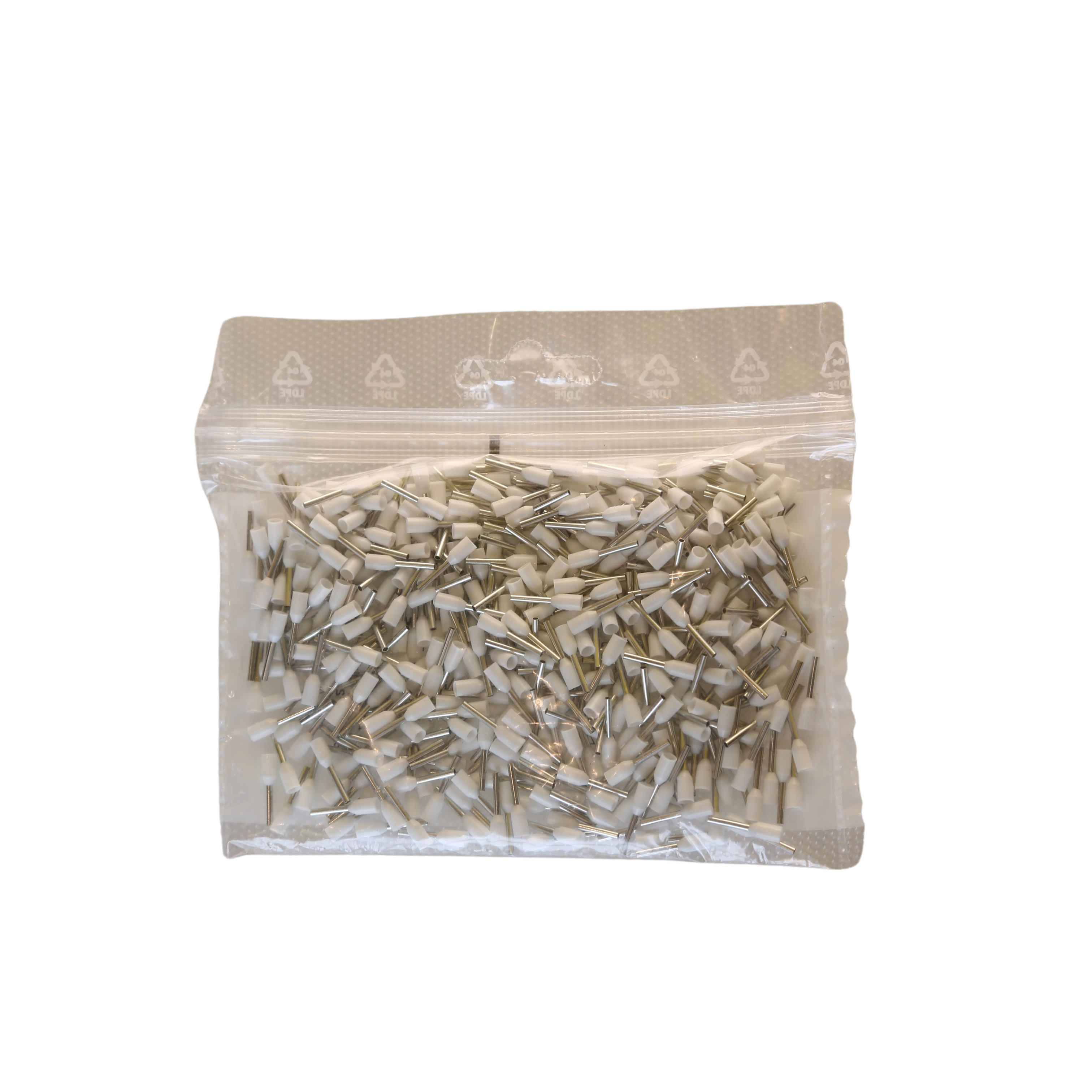 InstallatieBalie Adereindhuls geïsoleerd PP enkel 0,50 mm² hulslengte 8mm vertind wit (zak 500 st) afbeelding 2