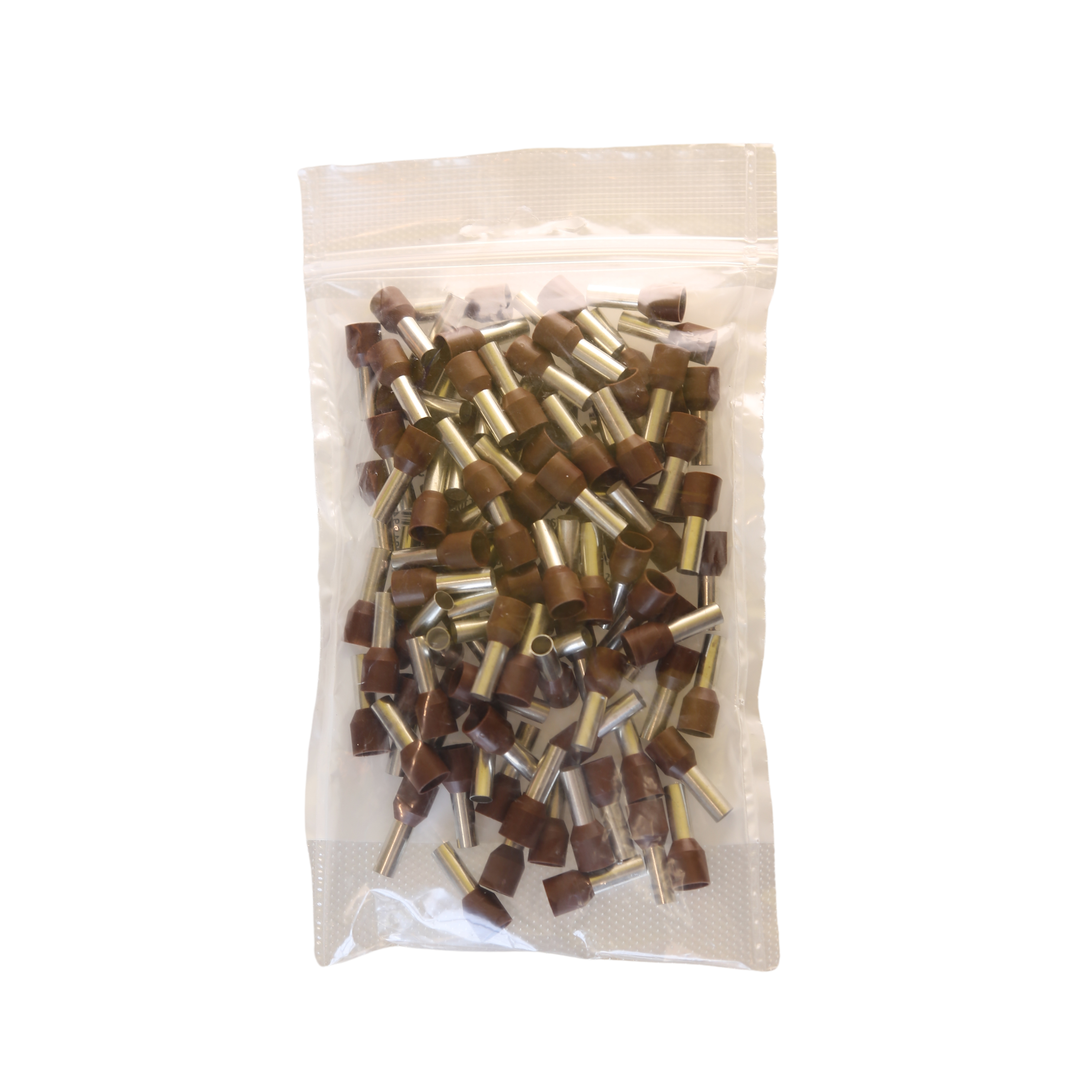 InstallatieBalie Adereindhuls geïsoleerd PP enkel 10 mm² hulslengte 12mm vertind bruin (zak 100 st) afbeelding 2