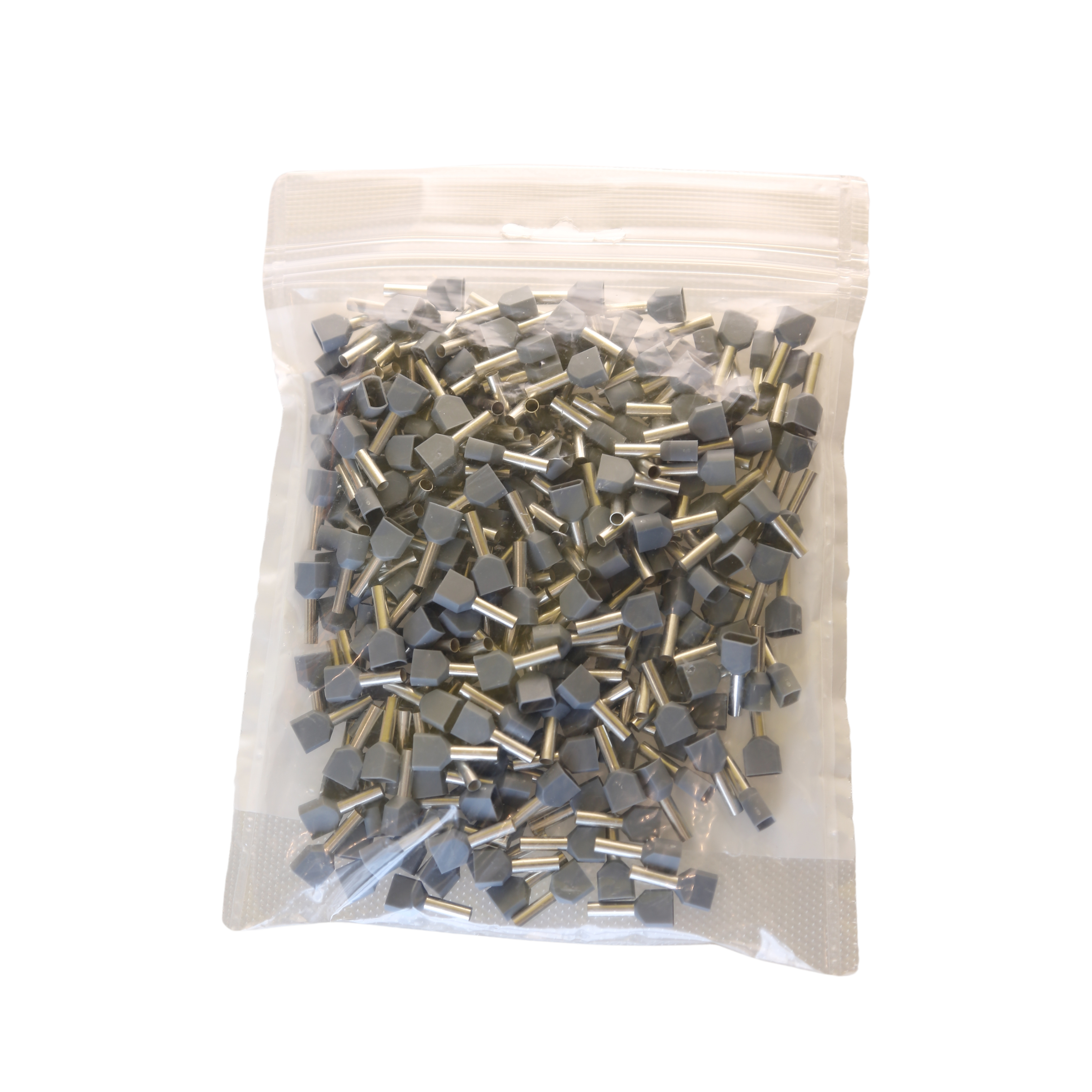 InstallatieBalie Adereindhuls geïsoleerd PP twin 2x2,5 mm² hulslengte 10mm vertind grijs (zak 250st) afbeelding 2