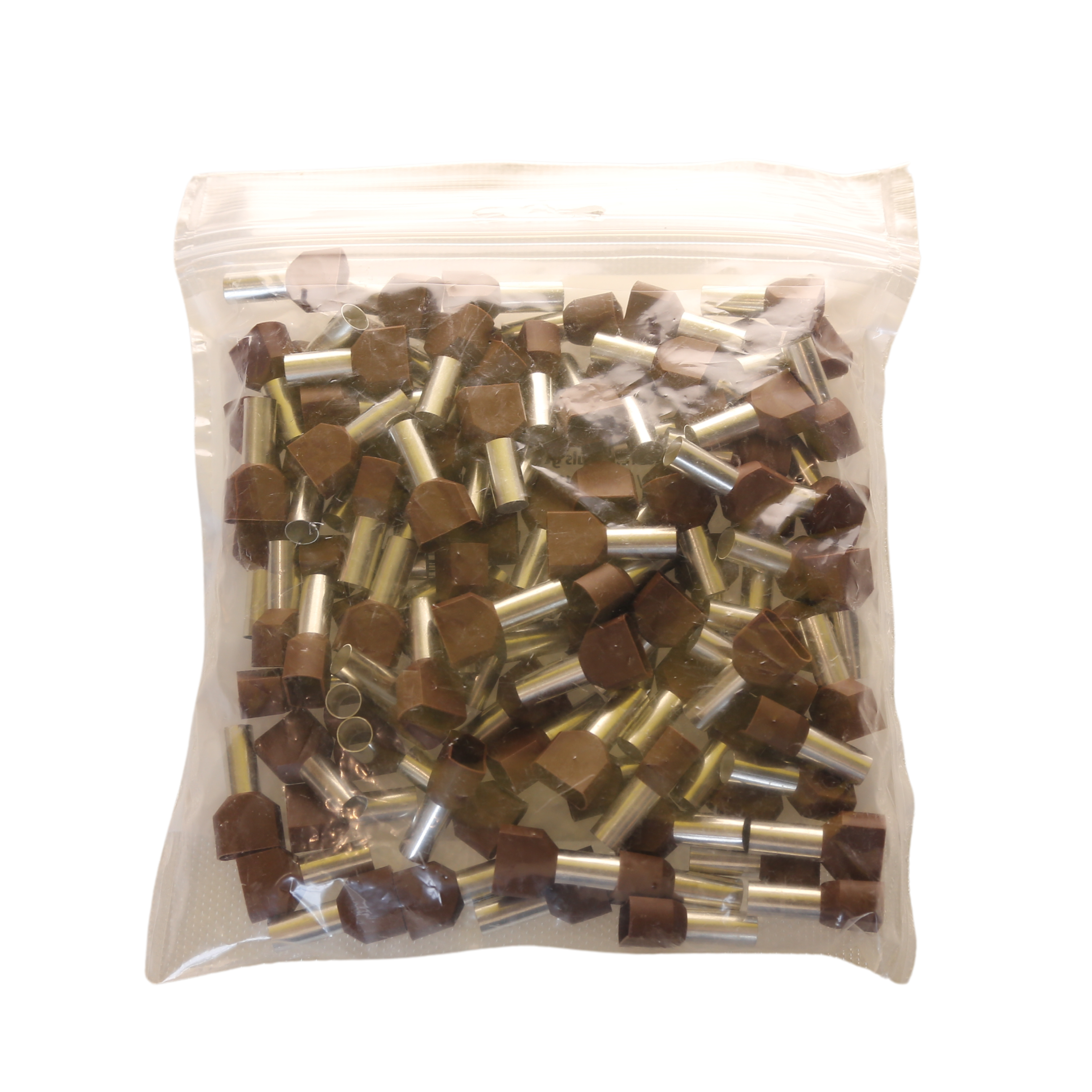 InstallatieBalie Adereindhuls geïsoleerd PP twin 2x10 mm² hulslengte 14mm vertind bruin (zak 100st) afbeelding 2