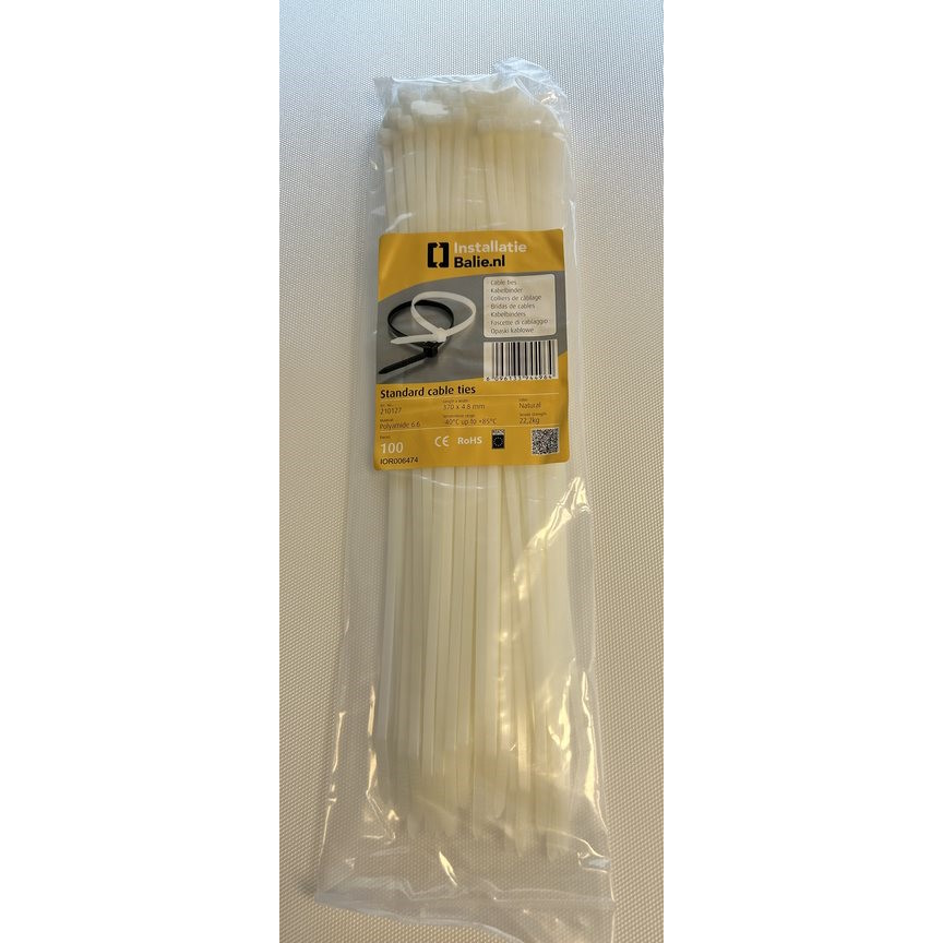 InstallatieBalie Kabelbinder PA 370x4,8mm naturel (100st) afbeelding 1