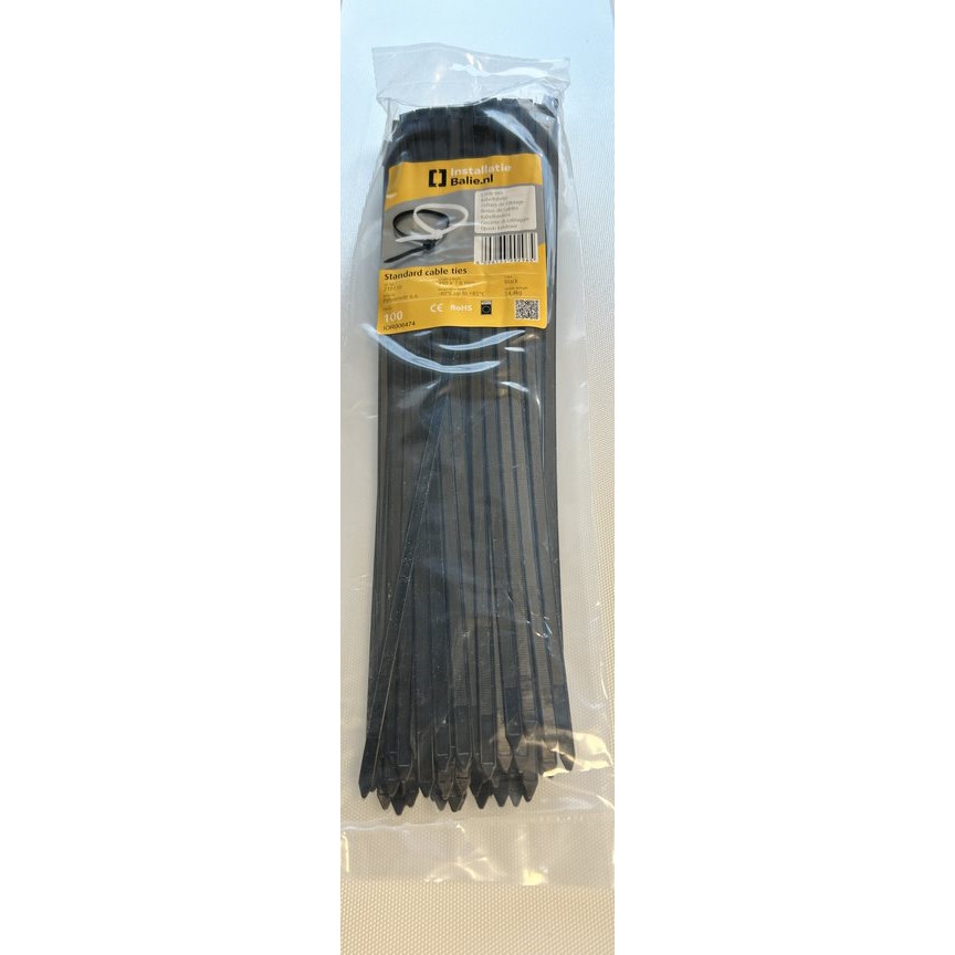 InstallatieBalie Kabelbinder PA 450x7,6mm UV-bestendig zwart (100st) afbeelding 2