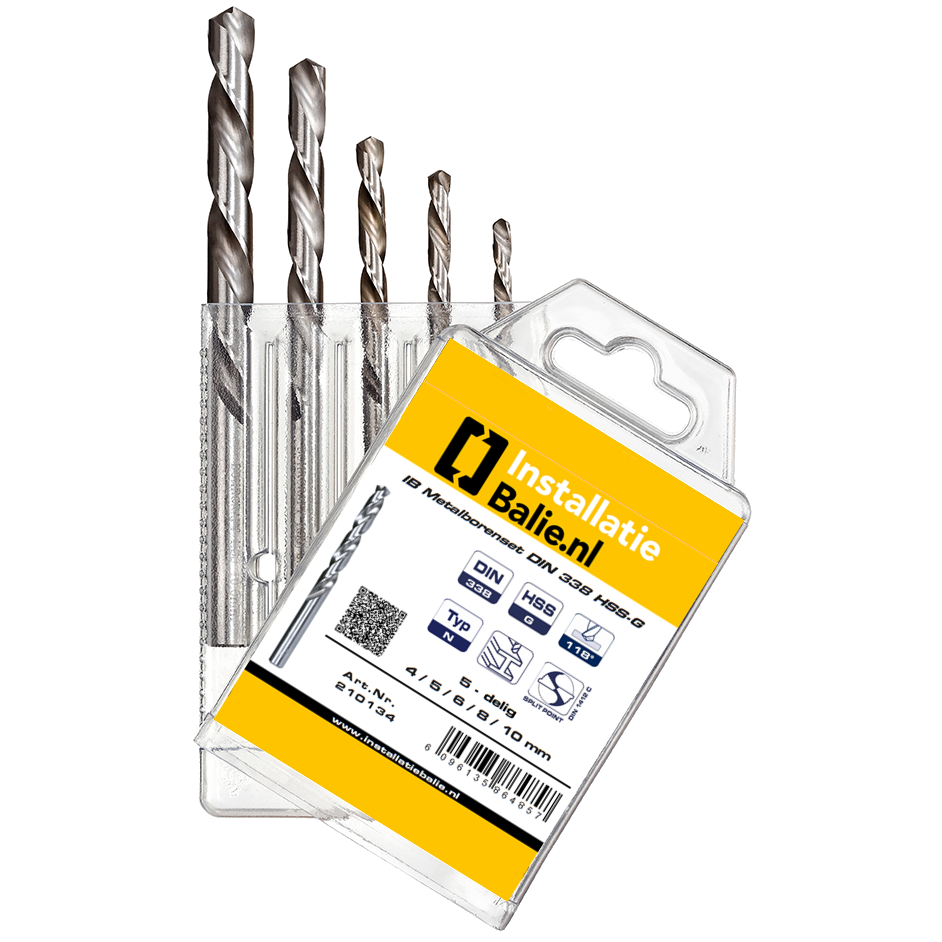 Metaalborenset 5-delig DIN 338 HSS-G